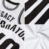 Custom White Black Authentic Throwback Basketball Jersey