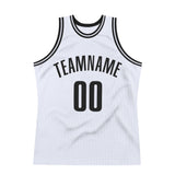 Custom White Black Authentic Throwback Basketball Jersey