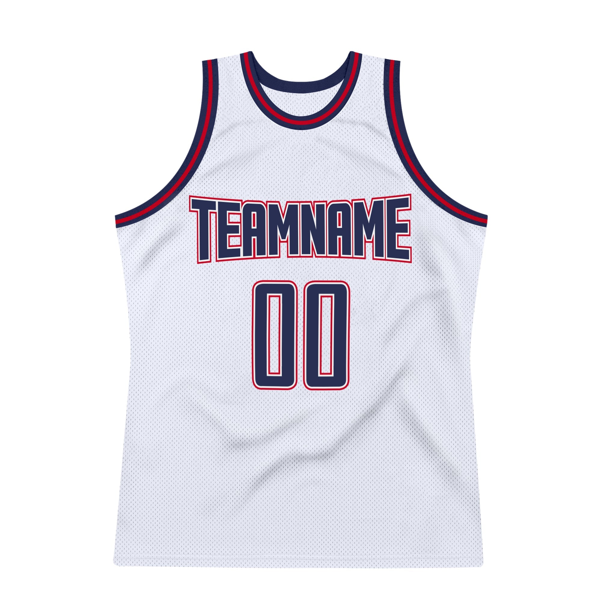 Custom Navy Red-White Authentic Throwback Basketball Jersey Discount