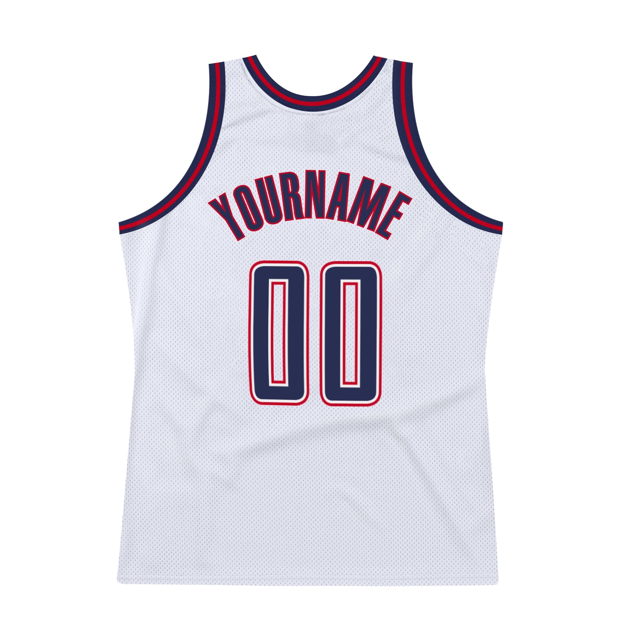 Cheap Custom Navy Red-White Authentic Throwback Basketball