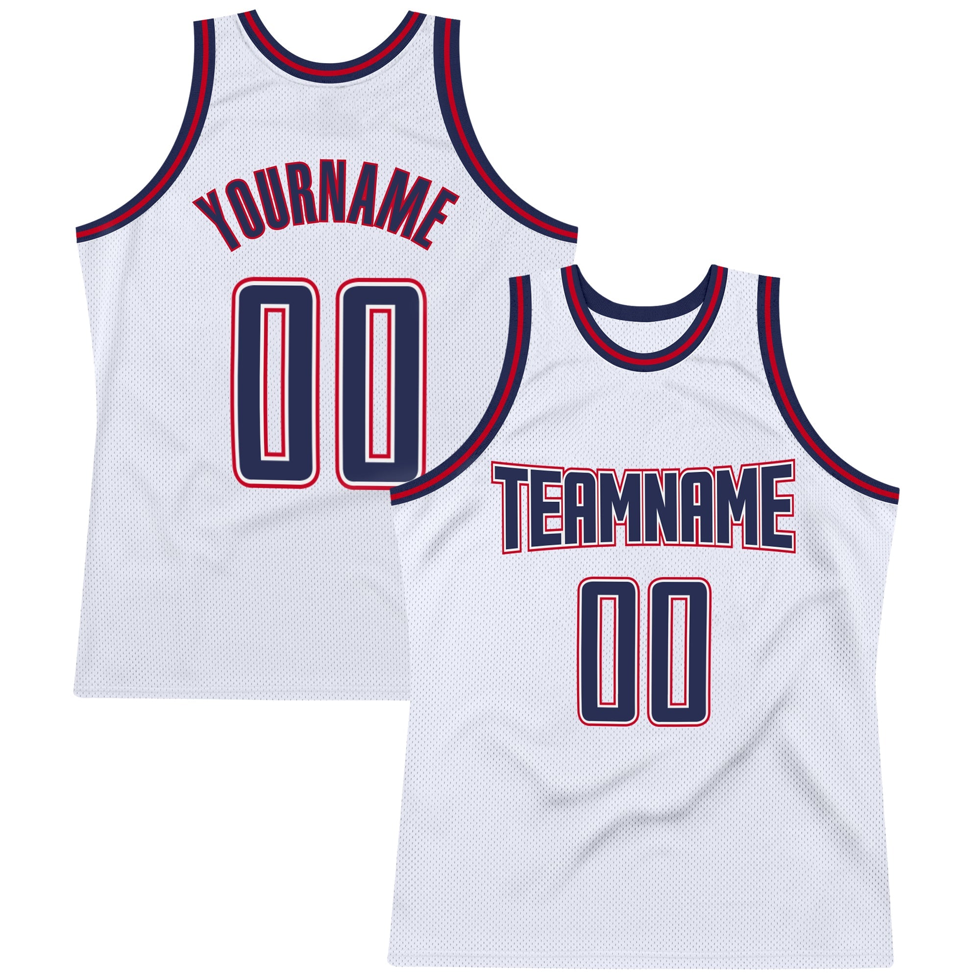 Custom White White-Navy Authentic Throwback Basketball Jersey Discount