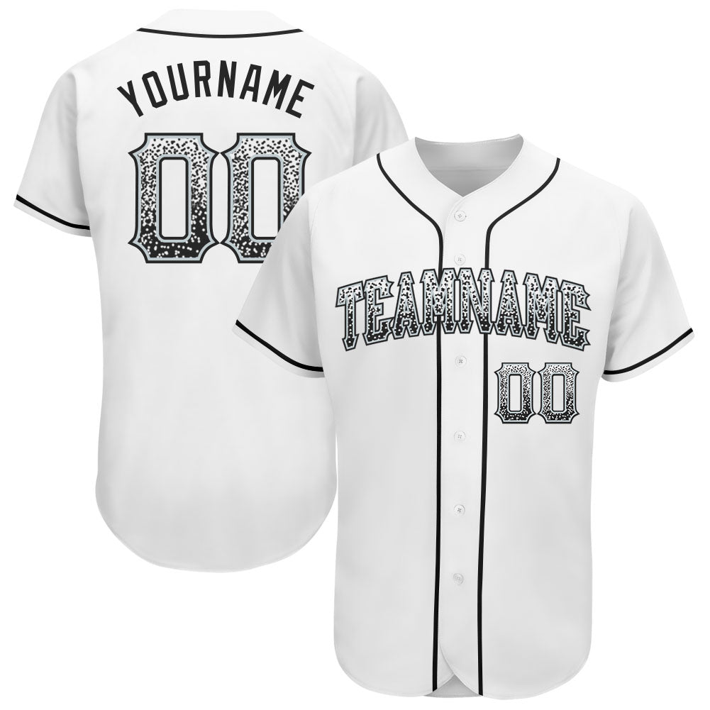 Custom Gray White Dark Gray-Black Authentic Fade Fashion Baseball Jersey  Discount – snapmade