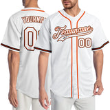 Custom White White-Orange Authentic Baseball Jersey