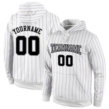 Custom Stitched White Purple Pinstripe Black-Gray Sports Pullover Sweatshirt Hoodie